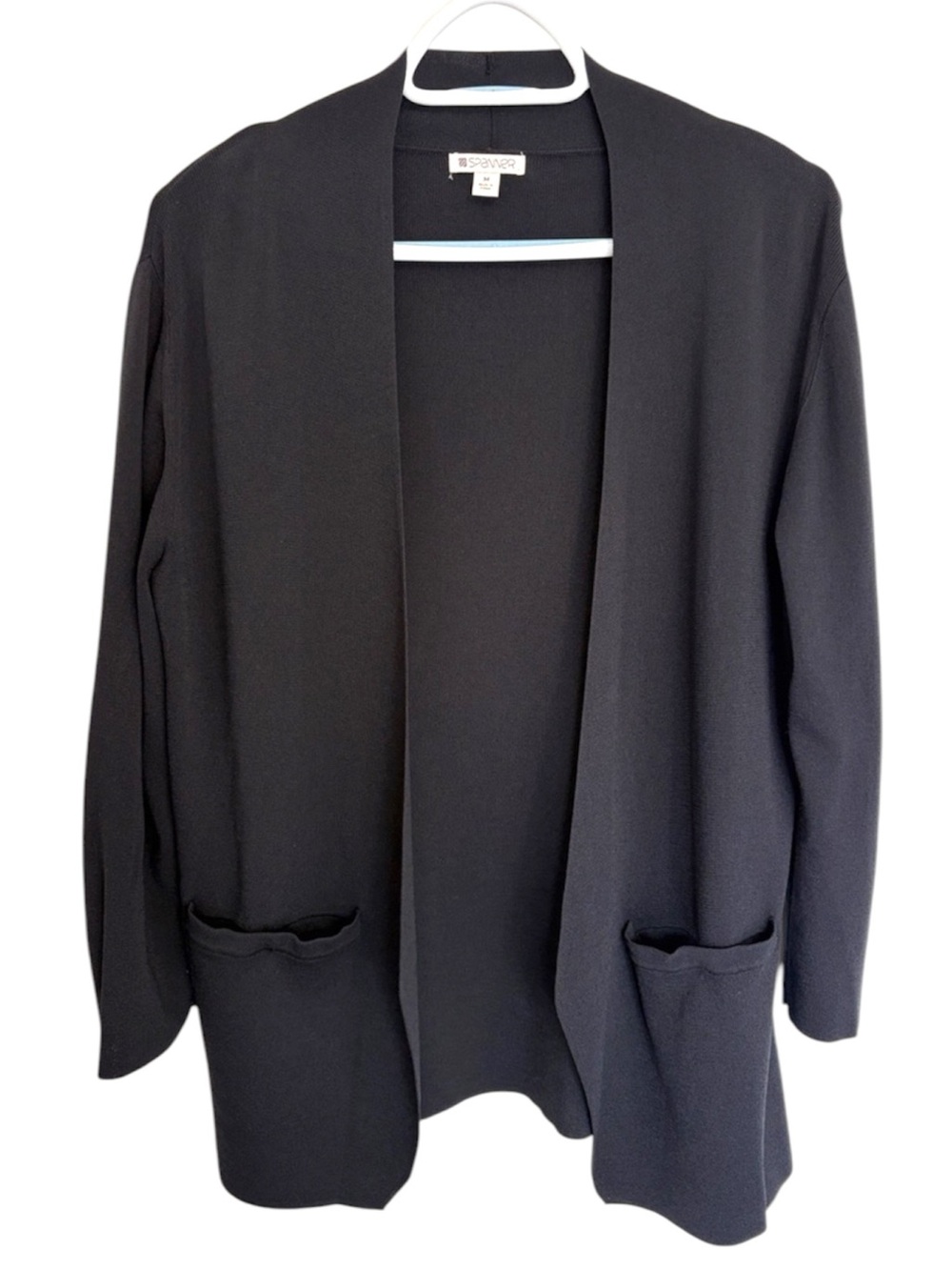 Spanner Black Knit Cardigan Sweater Size M